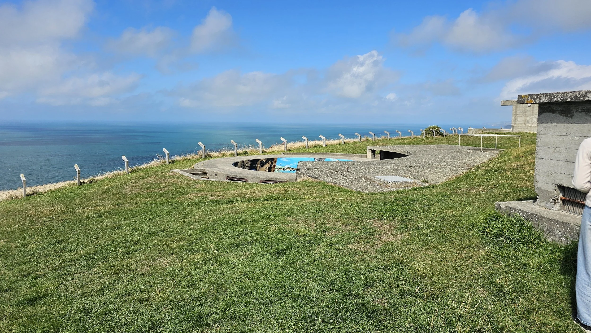 Historic gun position overlooking the Pacific Ocean at Godley Head