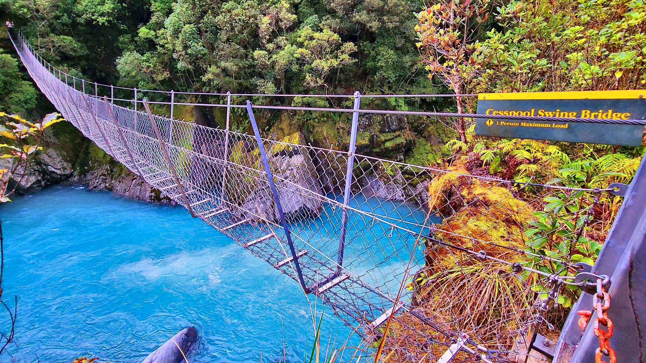 Cesspool Swing Bridge spanning the Arahura River