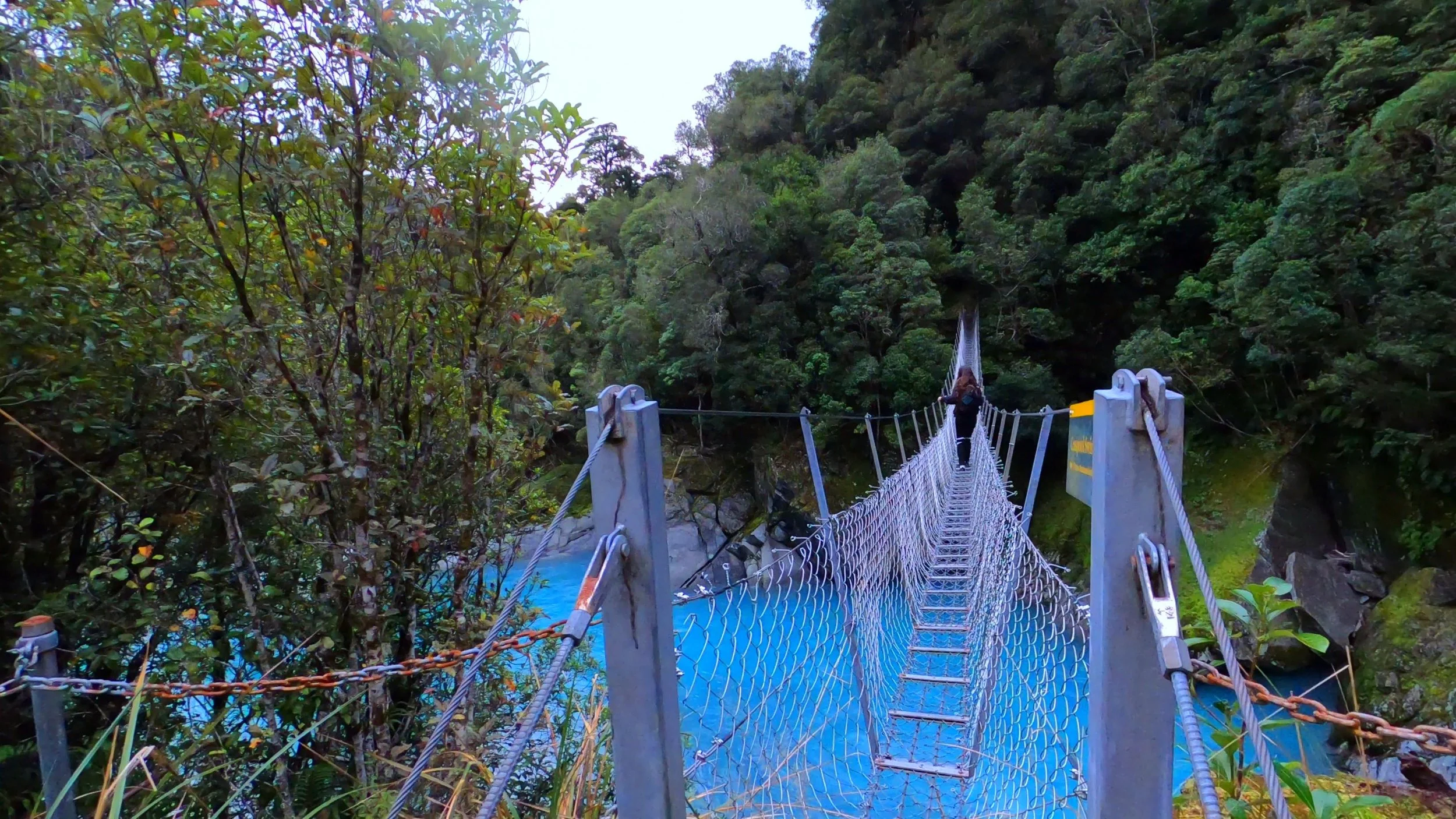 Crossing the one-person Cesspool Swing Bridge