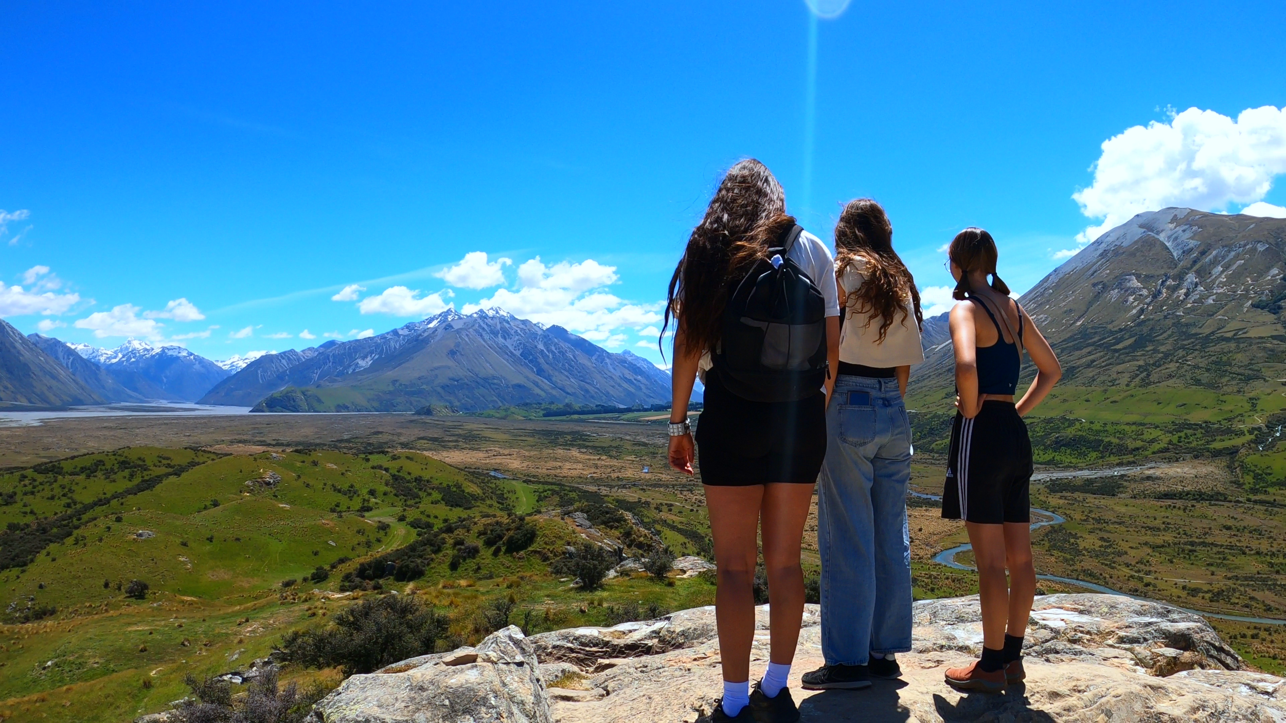Admiring the view from the summit of Mount Sunday