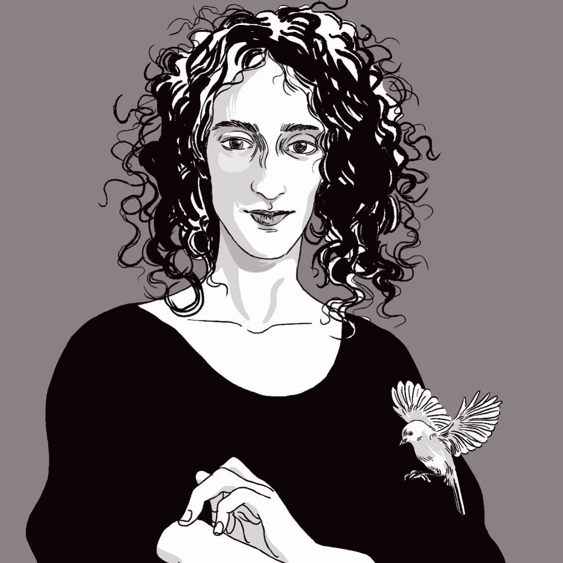 Illustrazione bianco e nero di Iris Biasio