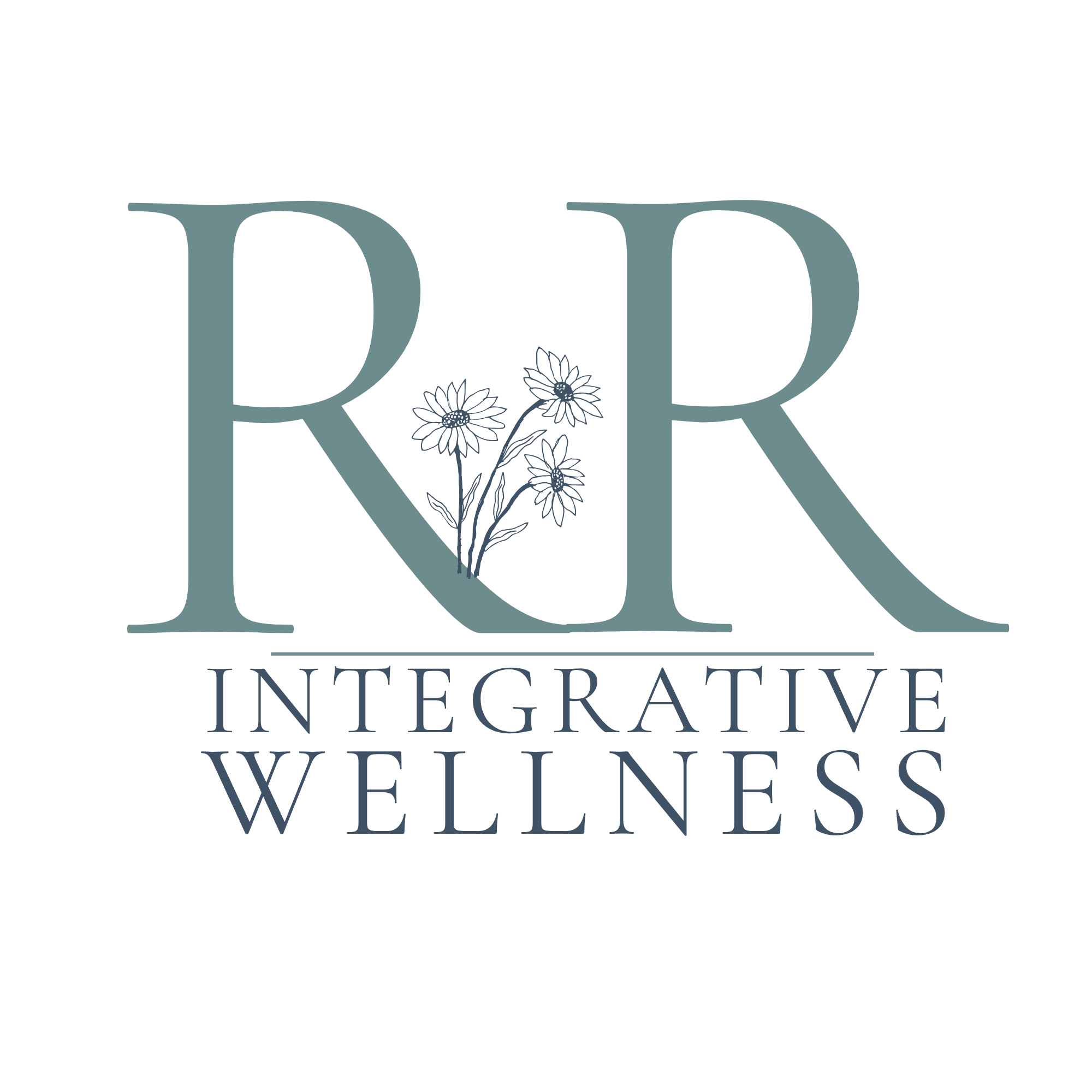 R & R Integrative Wellness logo with flower