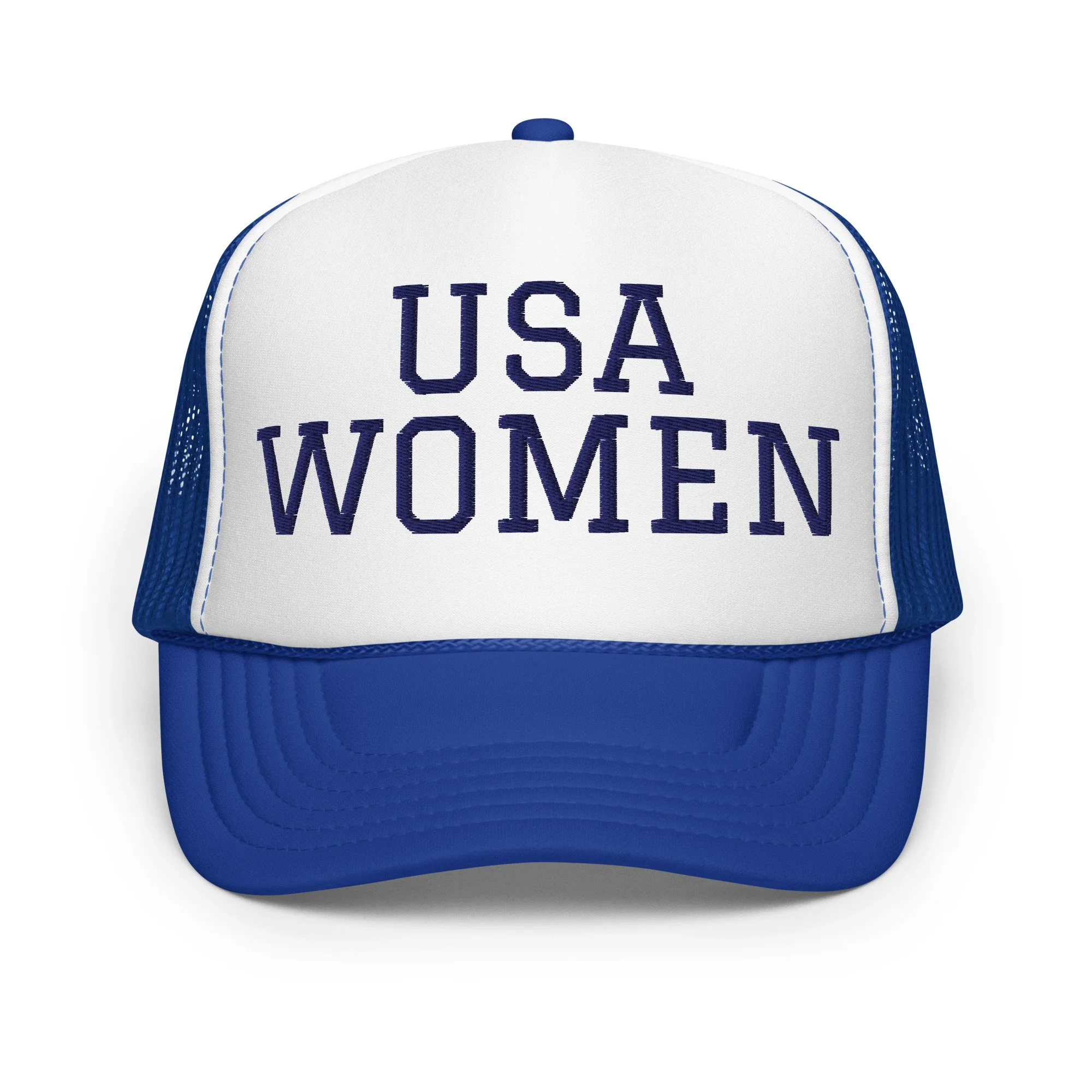 USA WOMEN Foam trucker hat white with blue