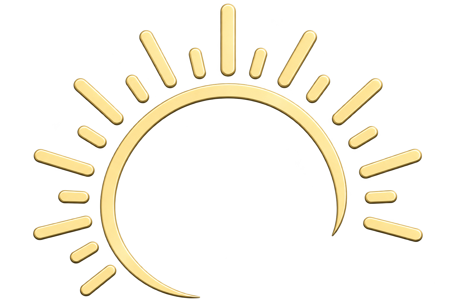 Gold sunburst clock with a blank center