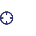 Icono de mira o objetivo en azul