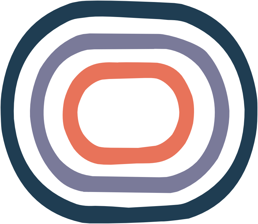 Abbstract graphic of a hexagon with a red center, surrounded by purple and dark blue shapes.