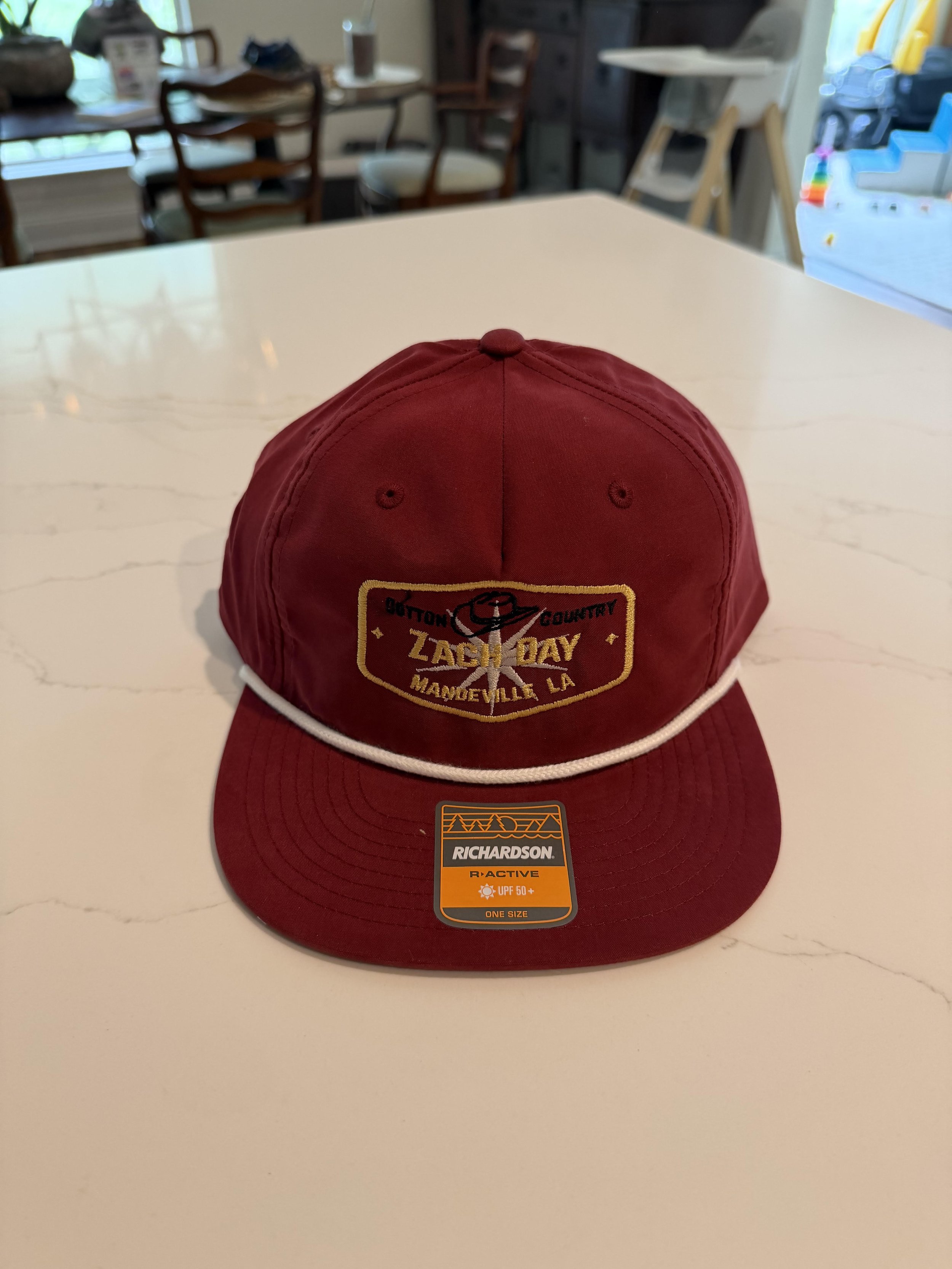 Dark Red Zach Day Cap with rope