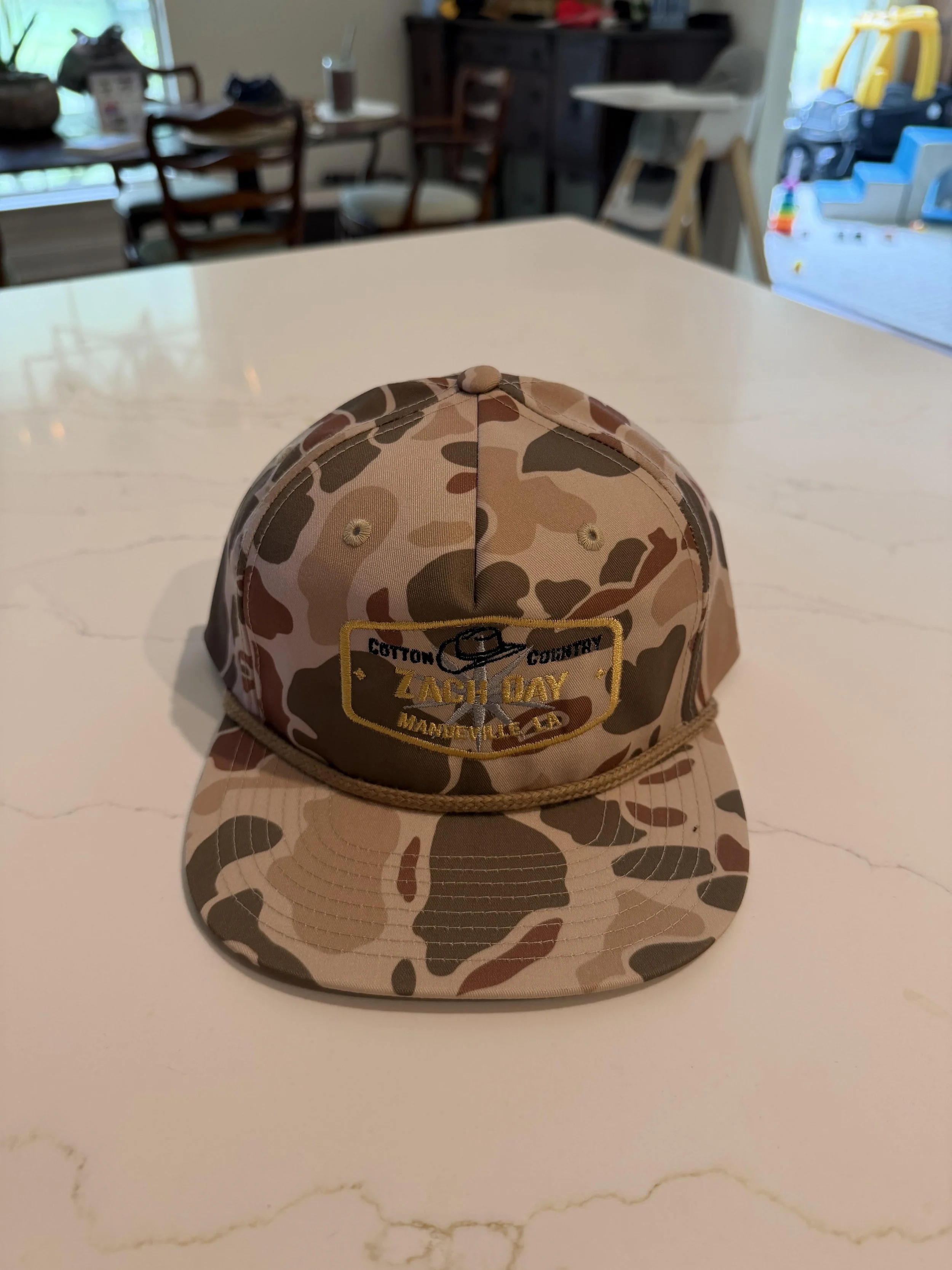 Camo Zach Day Cap with rope