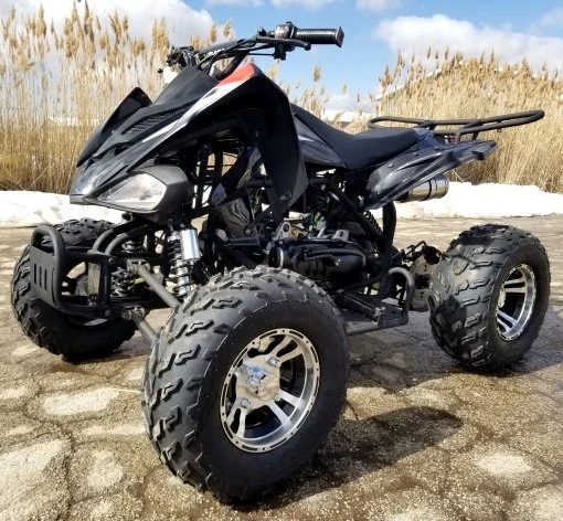 Sport ATV with chrome wheels, lots of power, and full of features