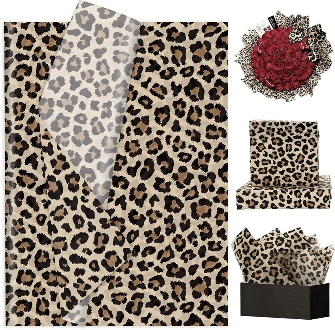 Leopard Print Tissue Paper Rim