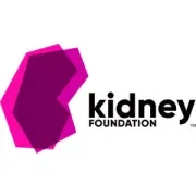 Logo of the Kidney Foundation featuring a purple geometric kidney shape and the text 'kidney FOUNDATION'.