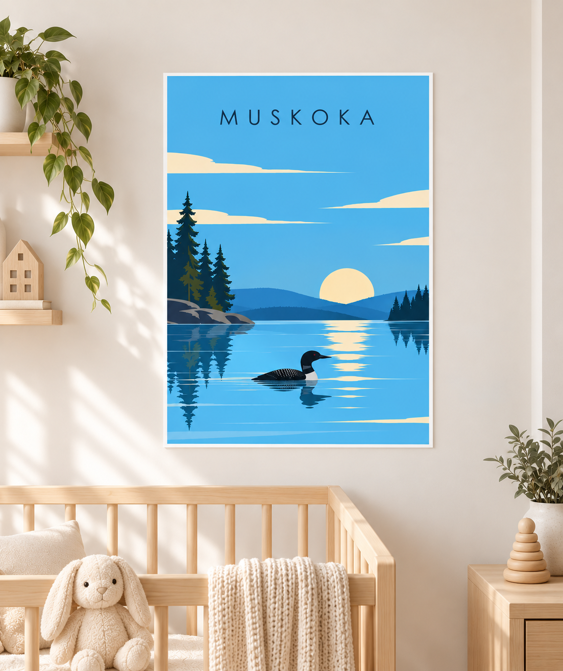 Muskoka Loon Poster 18x24 | Childs Room Art | David Vanclieaf Studio