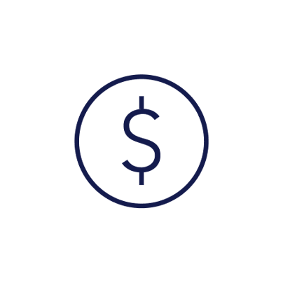 A dollar sign inside a circle on a black background.