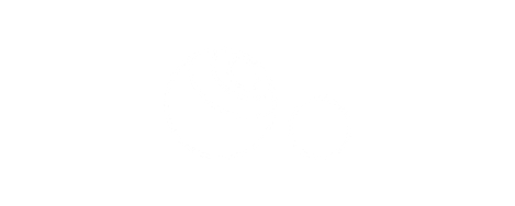 Two white outlined spheres of different sizes on a black background.