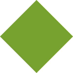 A green diamond-shaped sign with a black border.