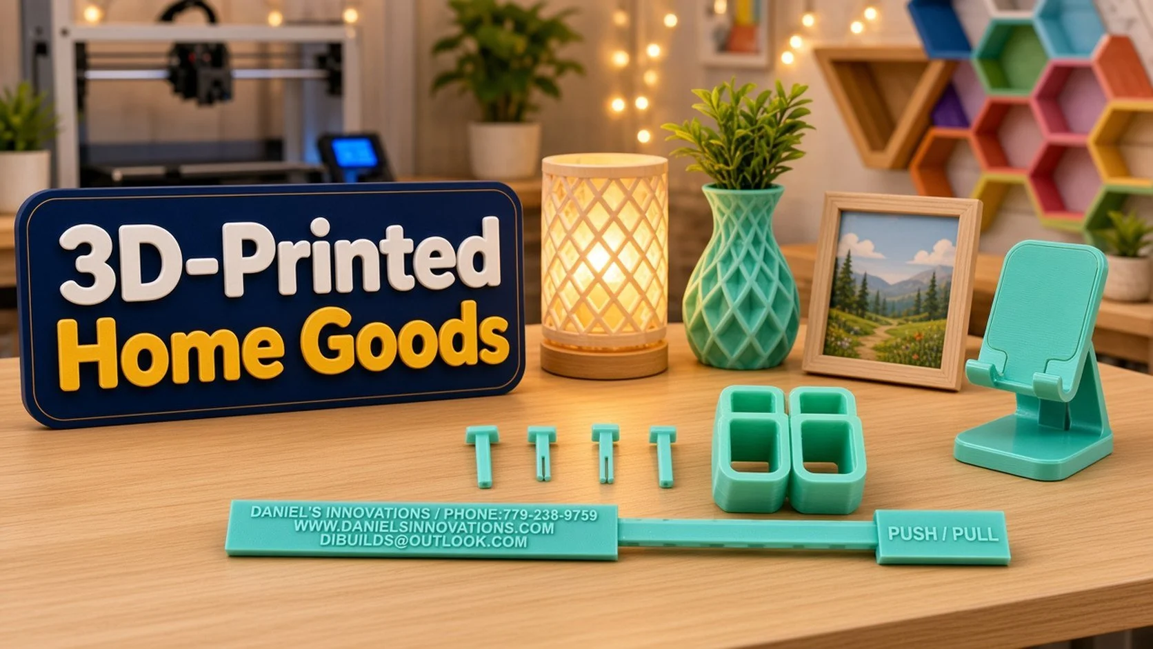 3D-printed Home Goods – lamps, brackets, wall decor and accessories