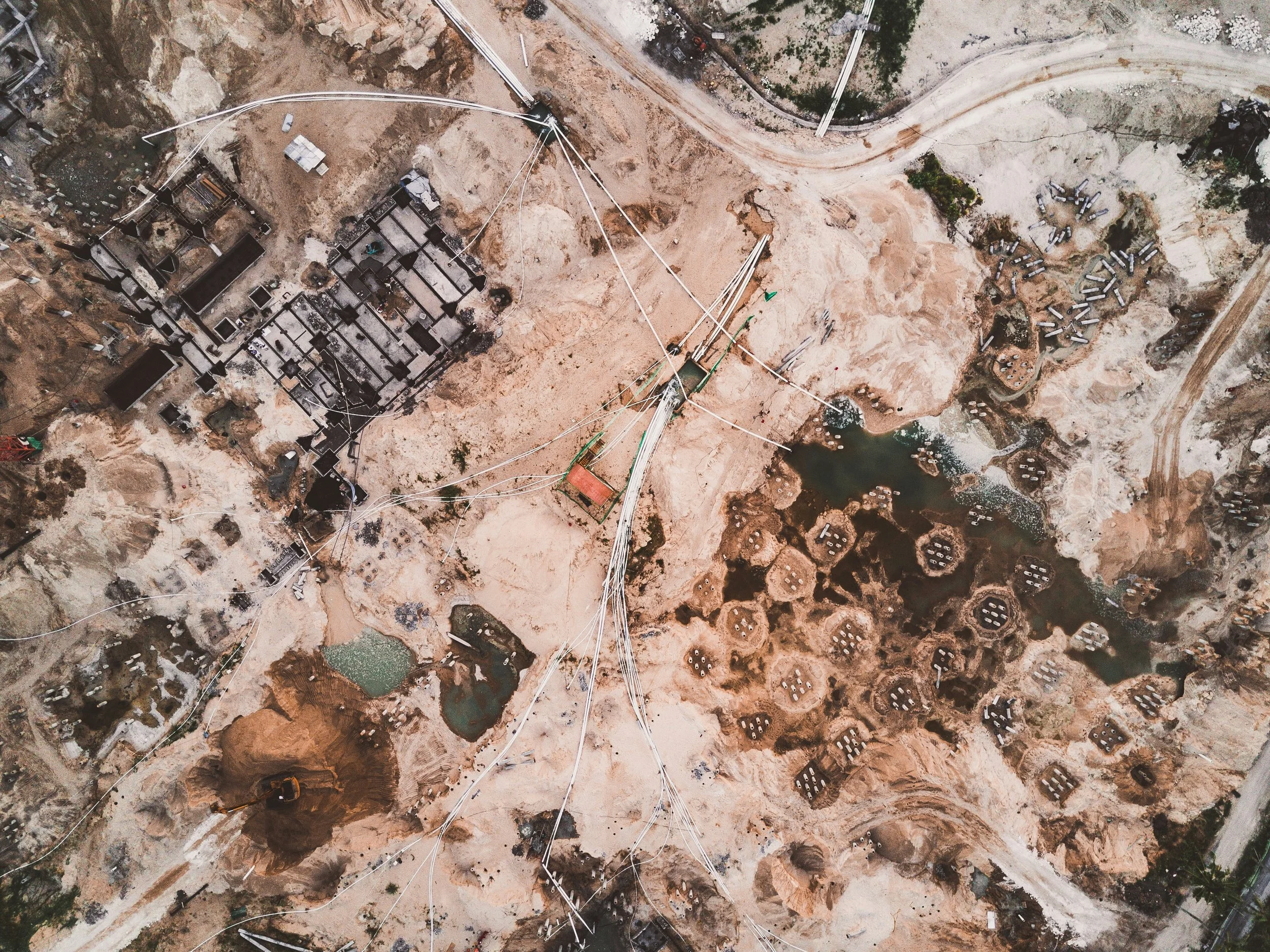 Aerial view of a development site