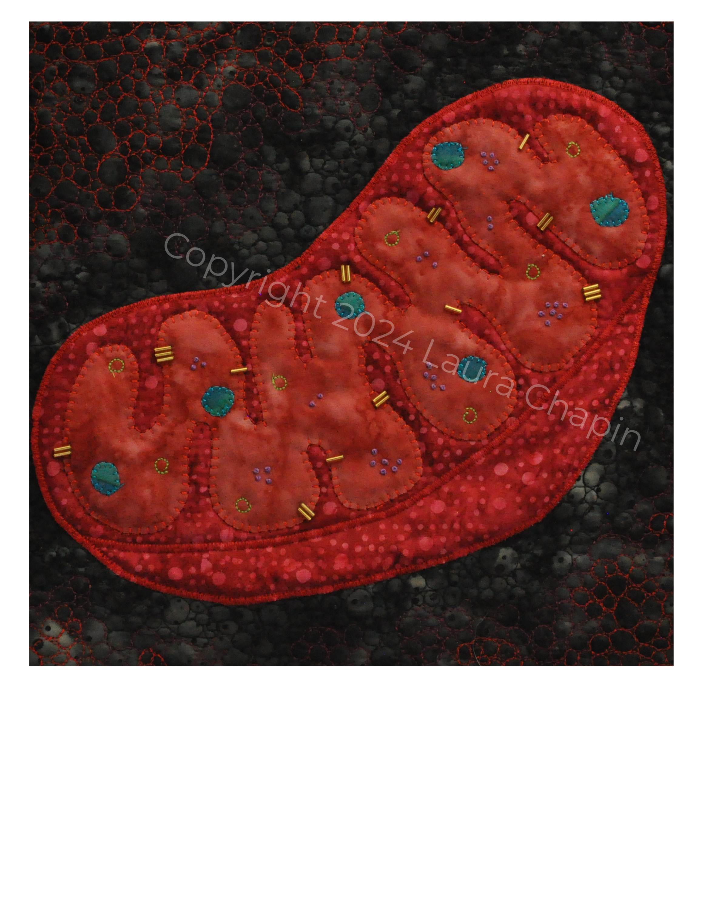Quilted Mitochondria - Framed