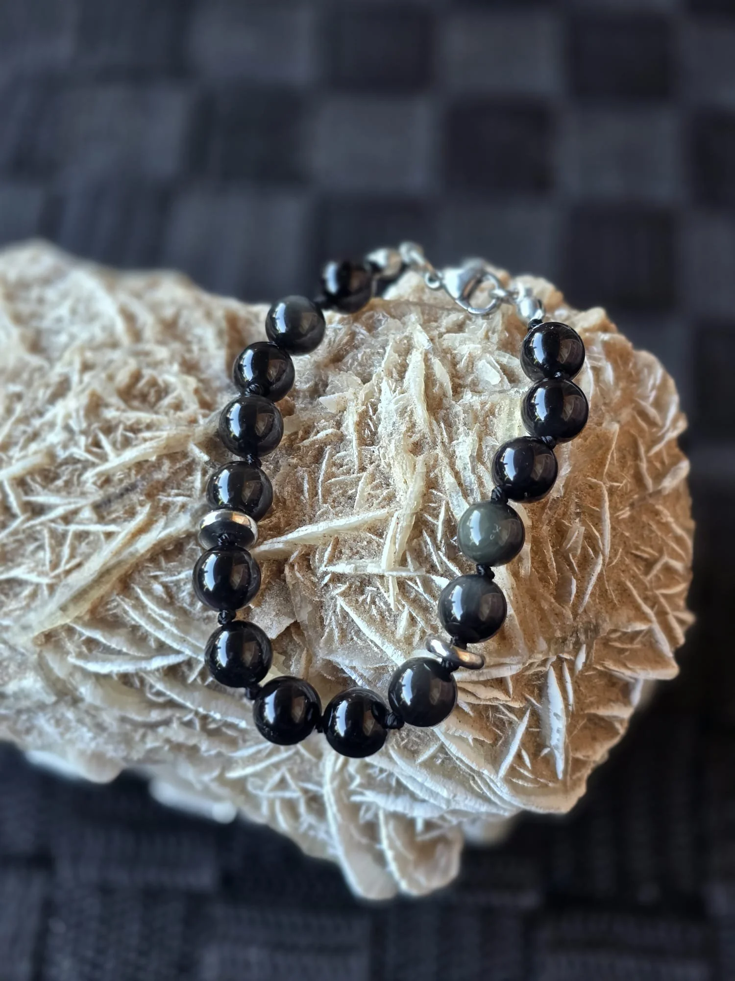 Black-Obsidian-Bracelet-_-10mm-with-Stainless-Steel-Accents-~-Stone-of-Protection-&-Truth_3.jpg