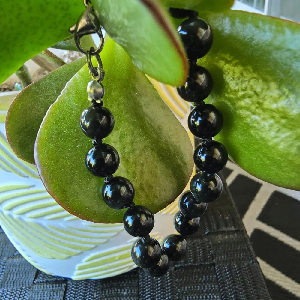 Black Obsidian Bracelet | 10 mm –  Stone of Protection & Truth
