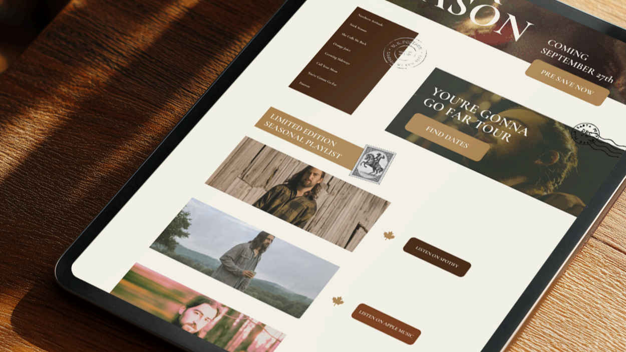 Noah Kahan Multi-Platform UX System