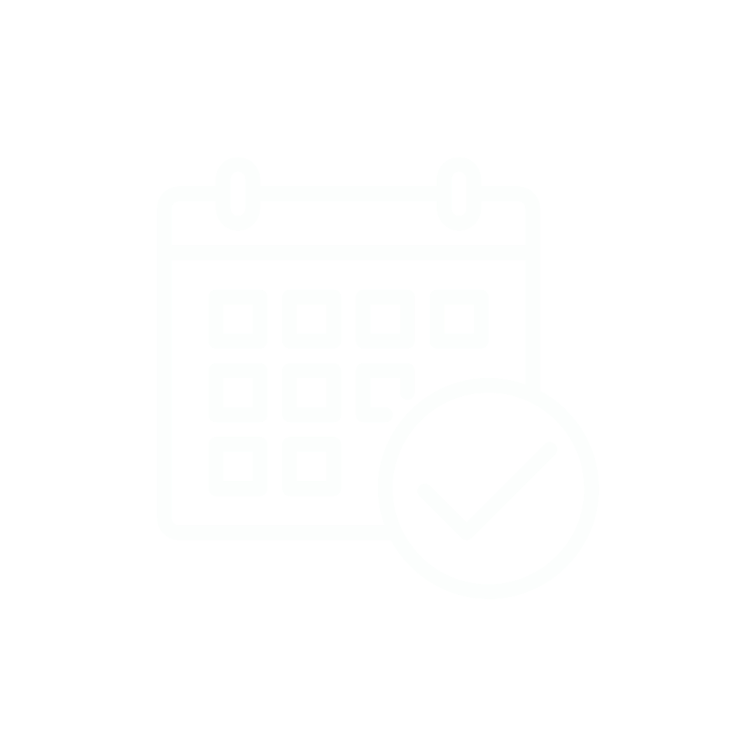 Calendar icon with a checkmark symbol.