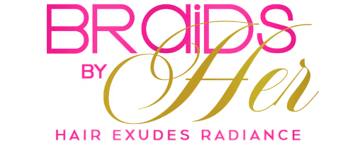 Logo for 'Broads & Men Hair Exterminator' featuring pink, gold, and black text with decorative elements.
