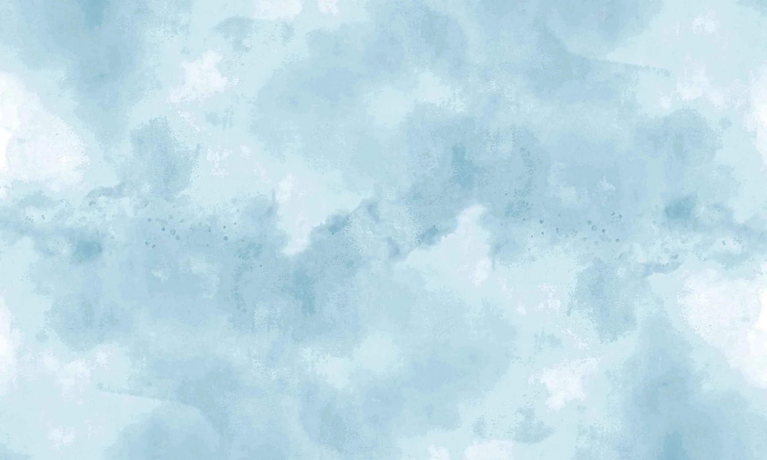 A watercolor illustration of various shades of blue and white.