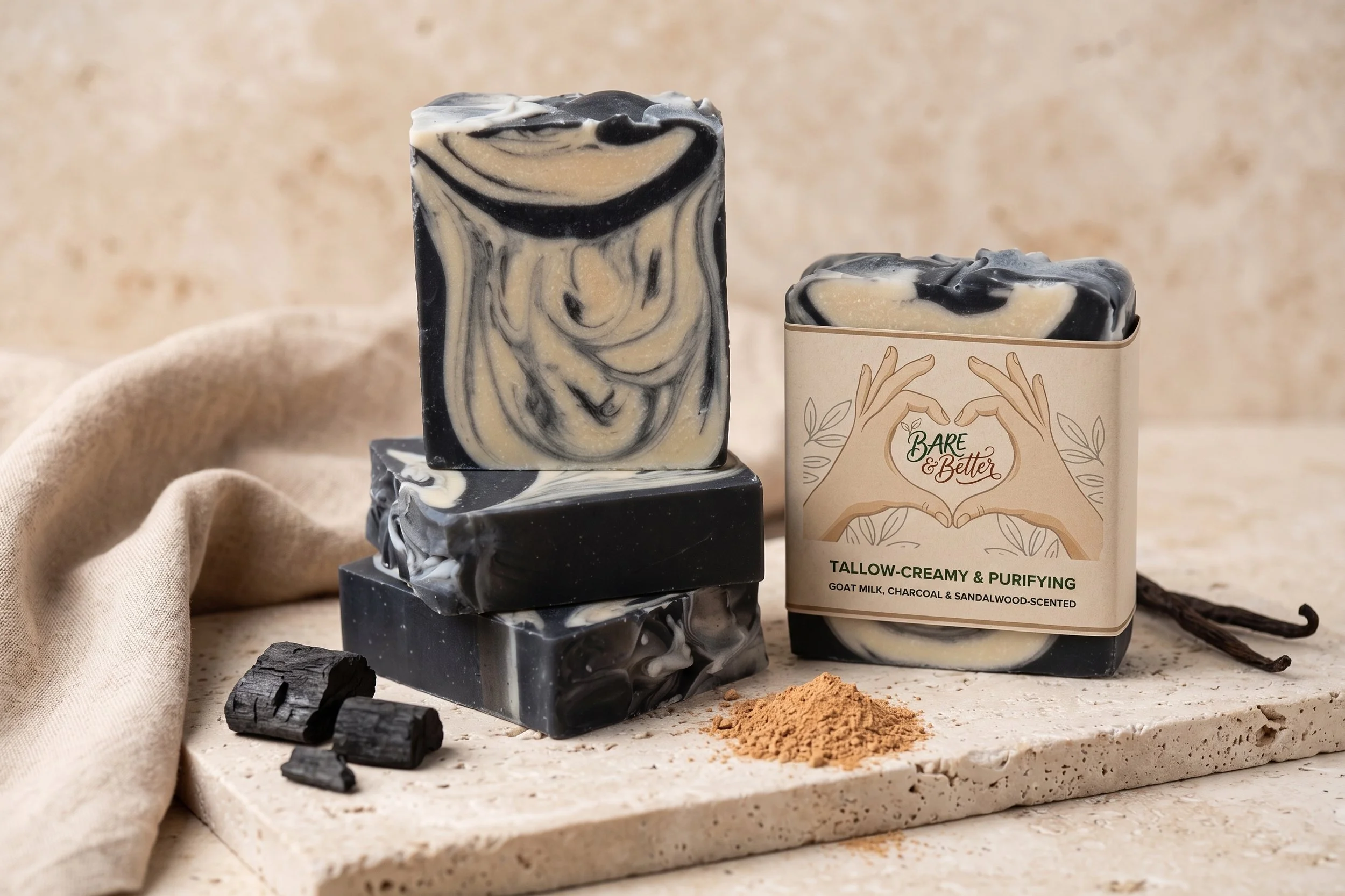 Goat Milk, Charcoal & Sandalwood-Scented