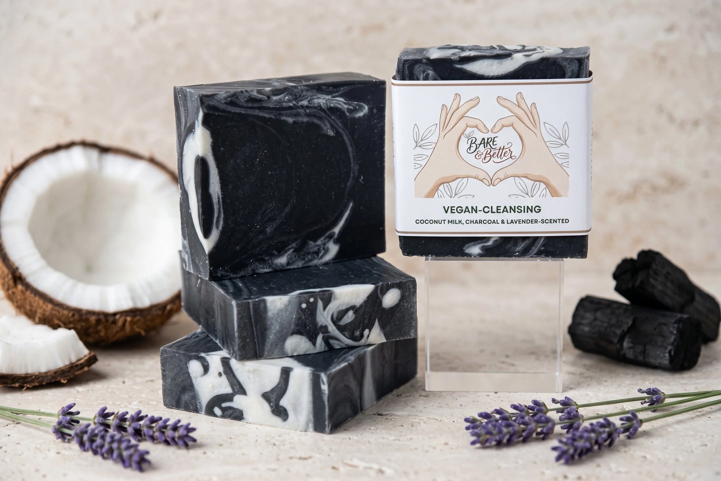 Coconut Milk, Charcoal & Lavender-Scented
