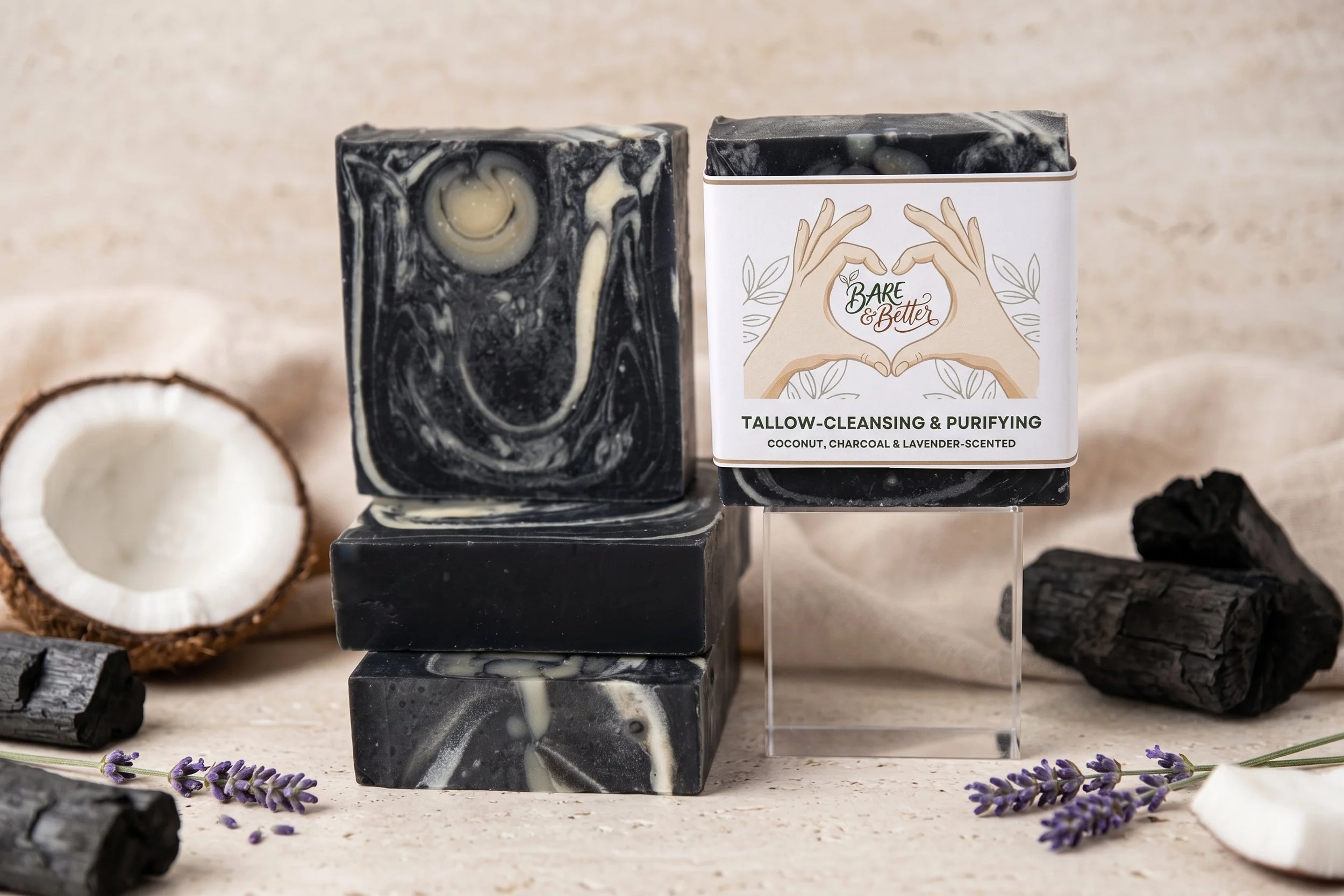 Coconut, Charcoal & Lavender-Scented