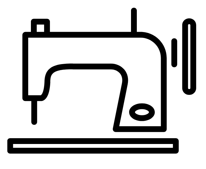 Line drawing of a sewing machine.