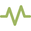 Green electrocardiogram (ECG) line on a black background.