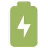 Green battery icon with a lightning bolt symbol.