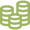 Stack of green coins