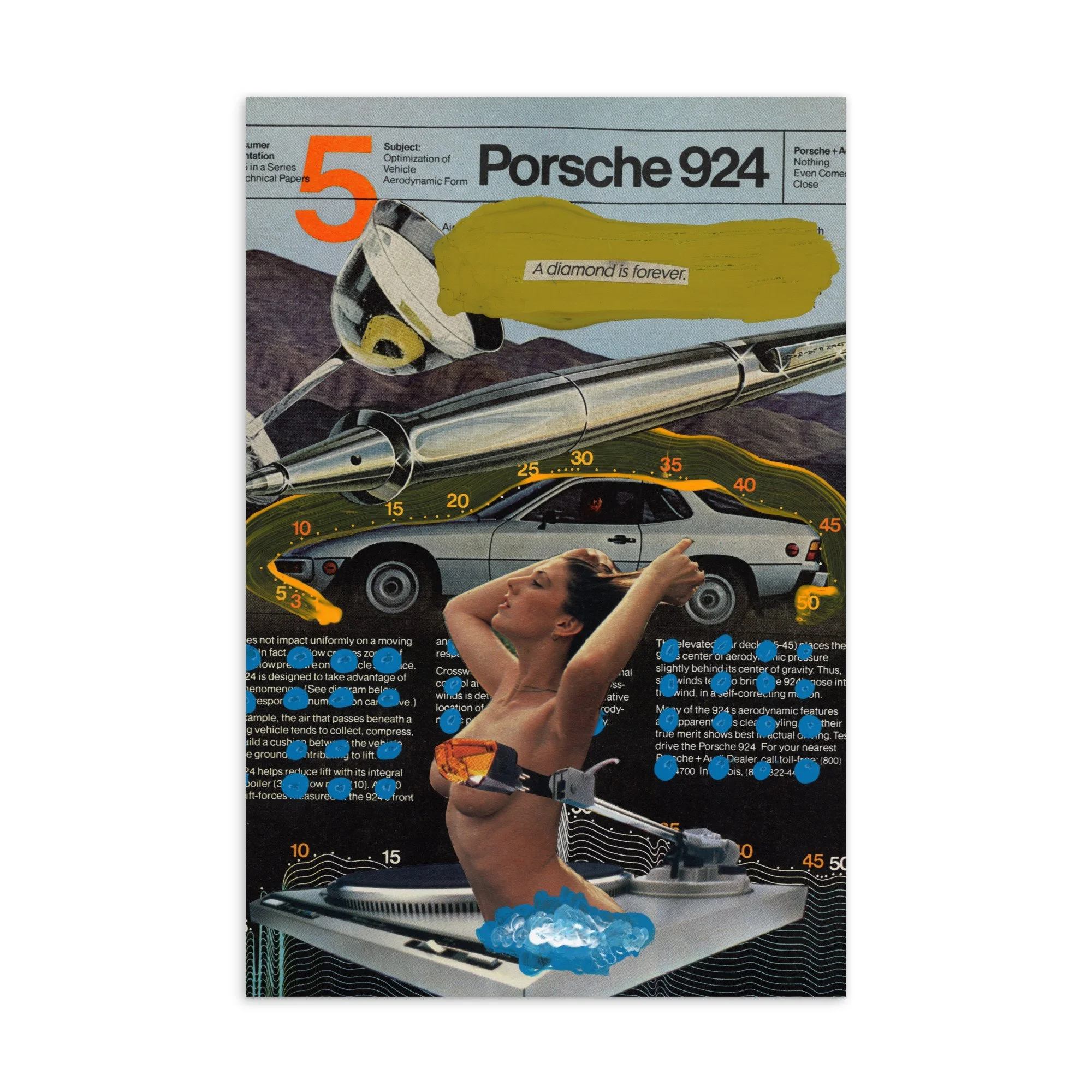 Flying Martini Porsche Postcard