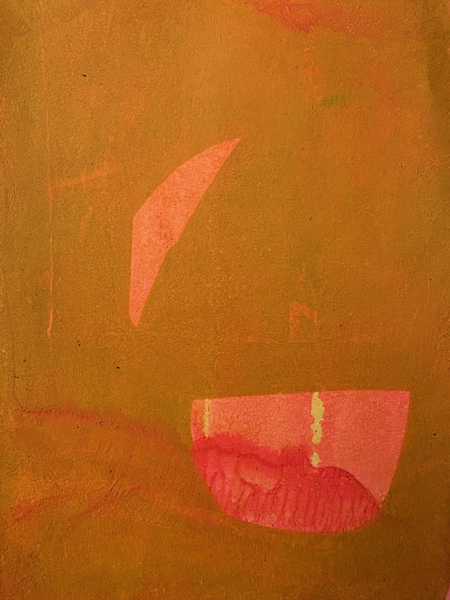Adrift, acrylic monotype on paper, 5" x 7", 2026