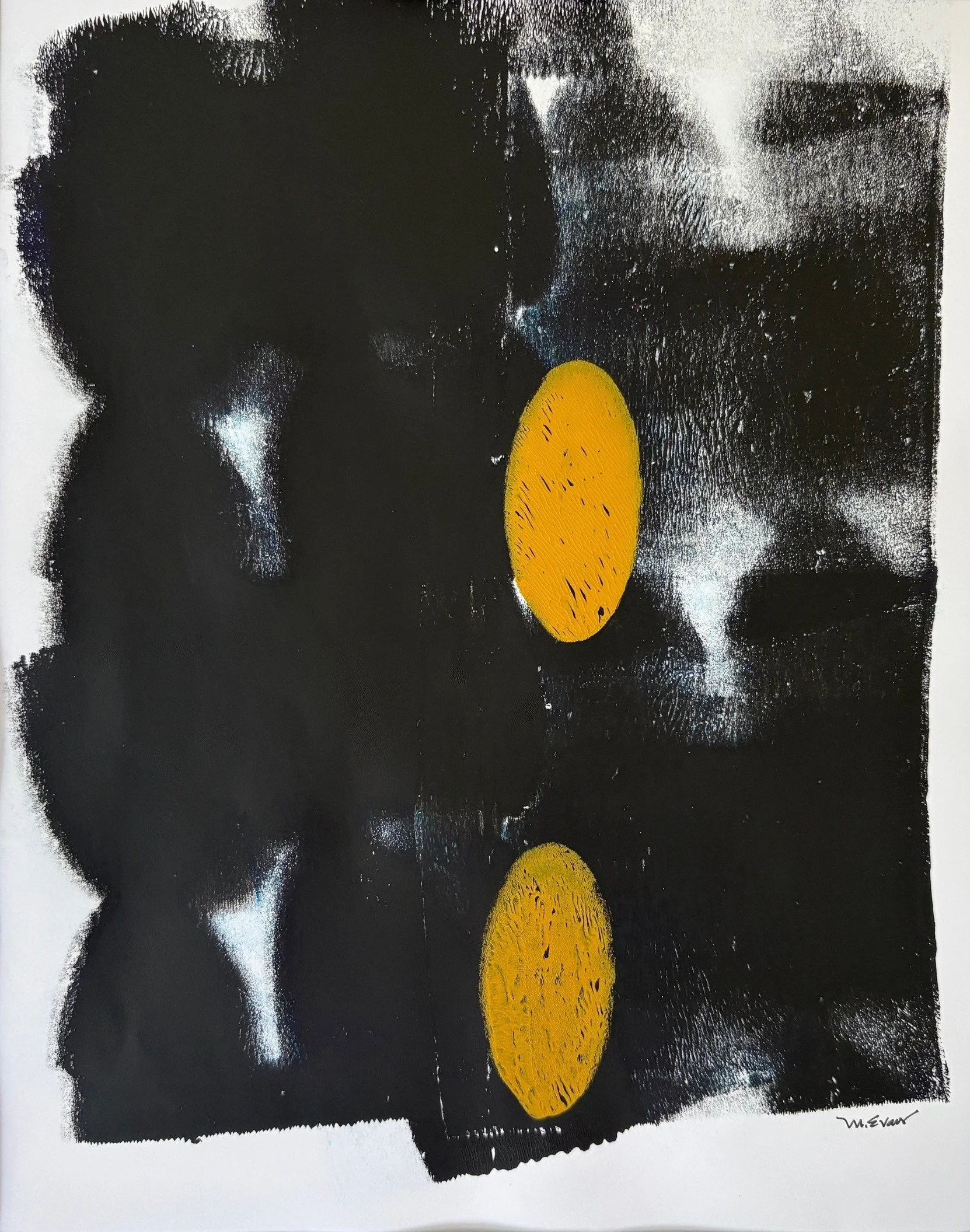 Alignment, acrylic on monotype, 8" x 10" (image) 11" x 14" (framed), 2026