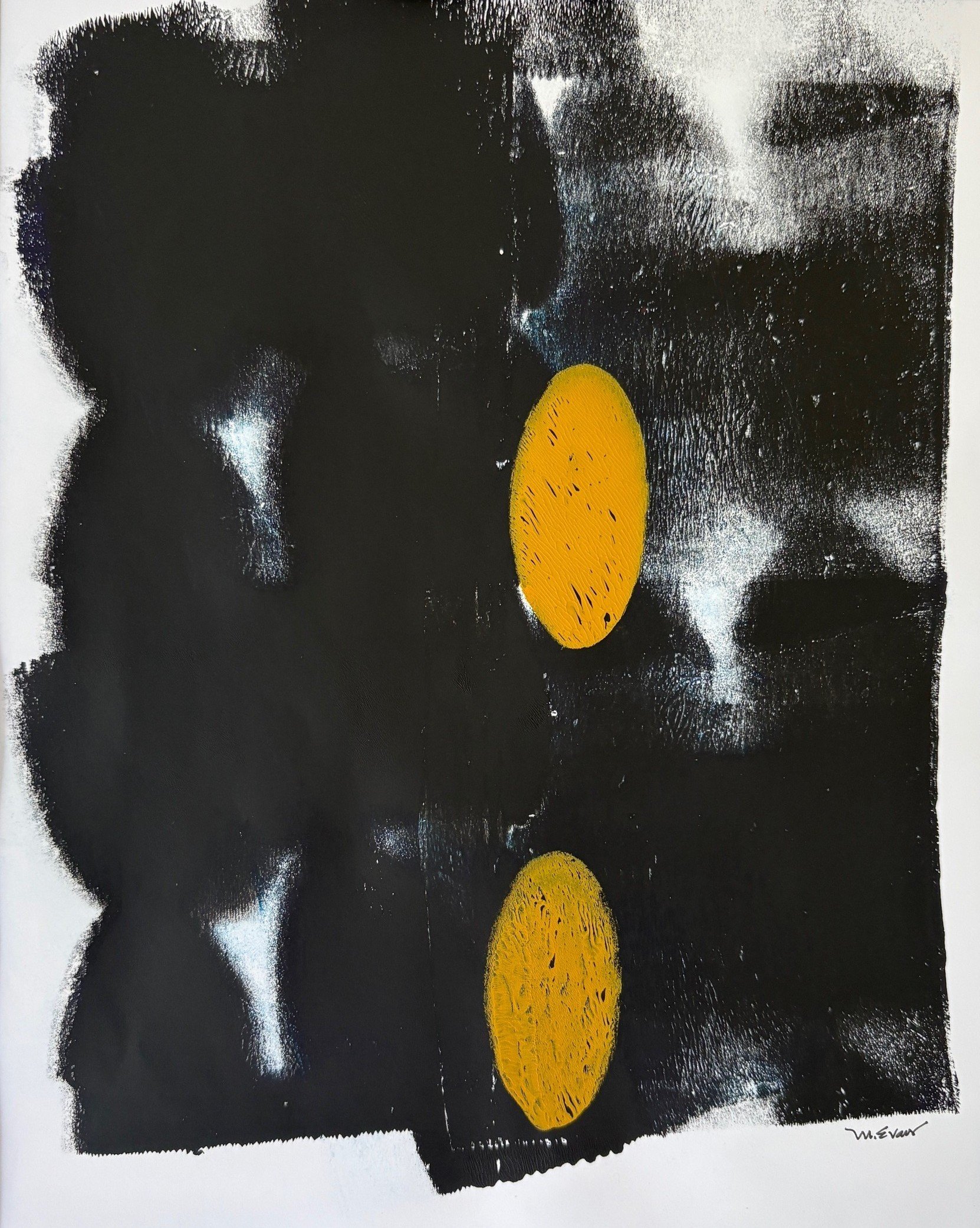 Alignment, acrylic monotype on paper, 10" x 8", 2026
