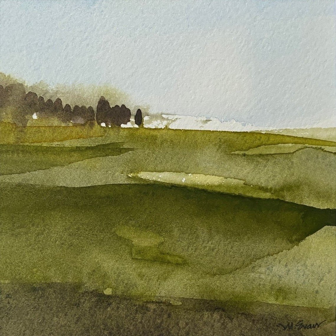 Piedmont, watercolor, 2025, SOLD