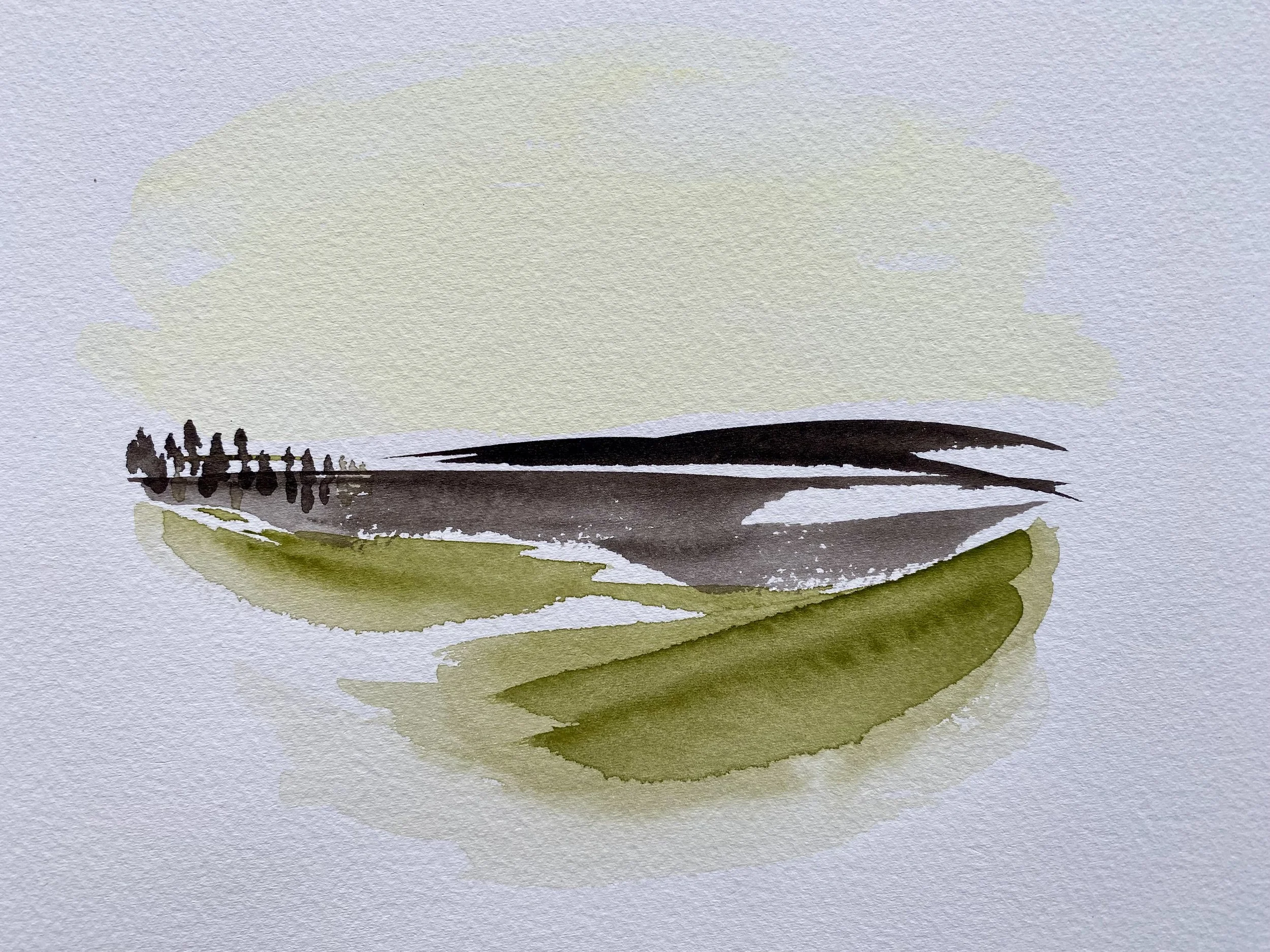 Vista, watercolor, 7" x 10", 2023