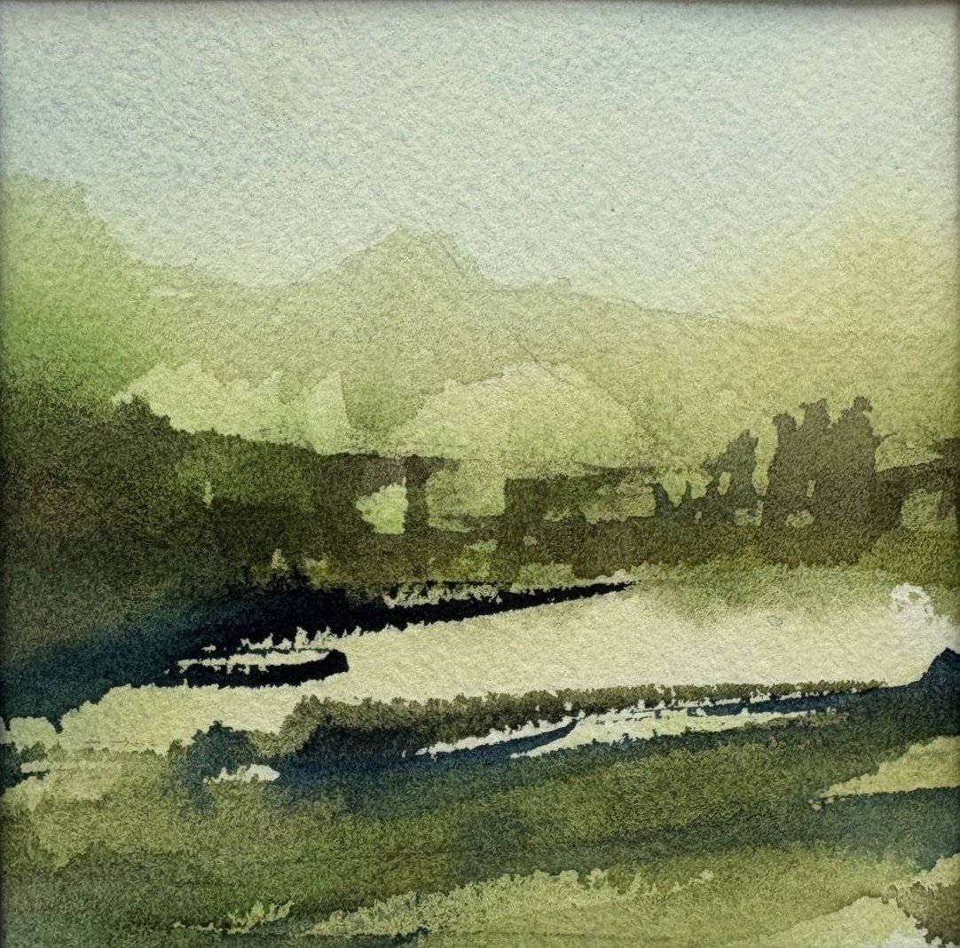 Verdant Retreat, watercolor, 6" x 6", 2026