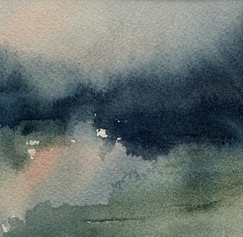 Coastal Fog, watercolor, 6" x 6", 2026