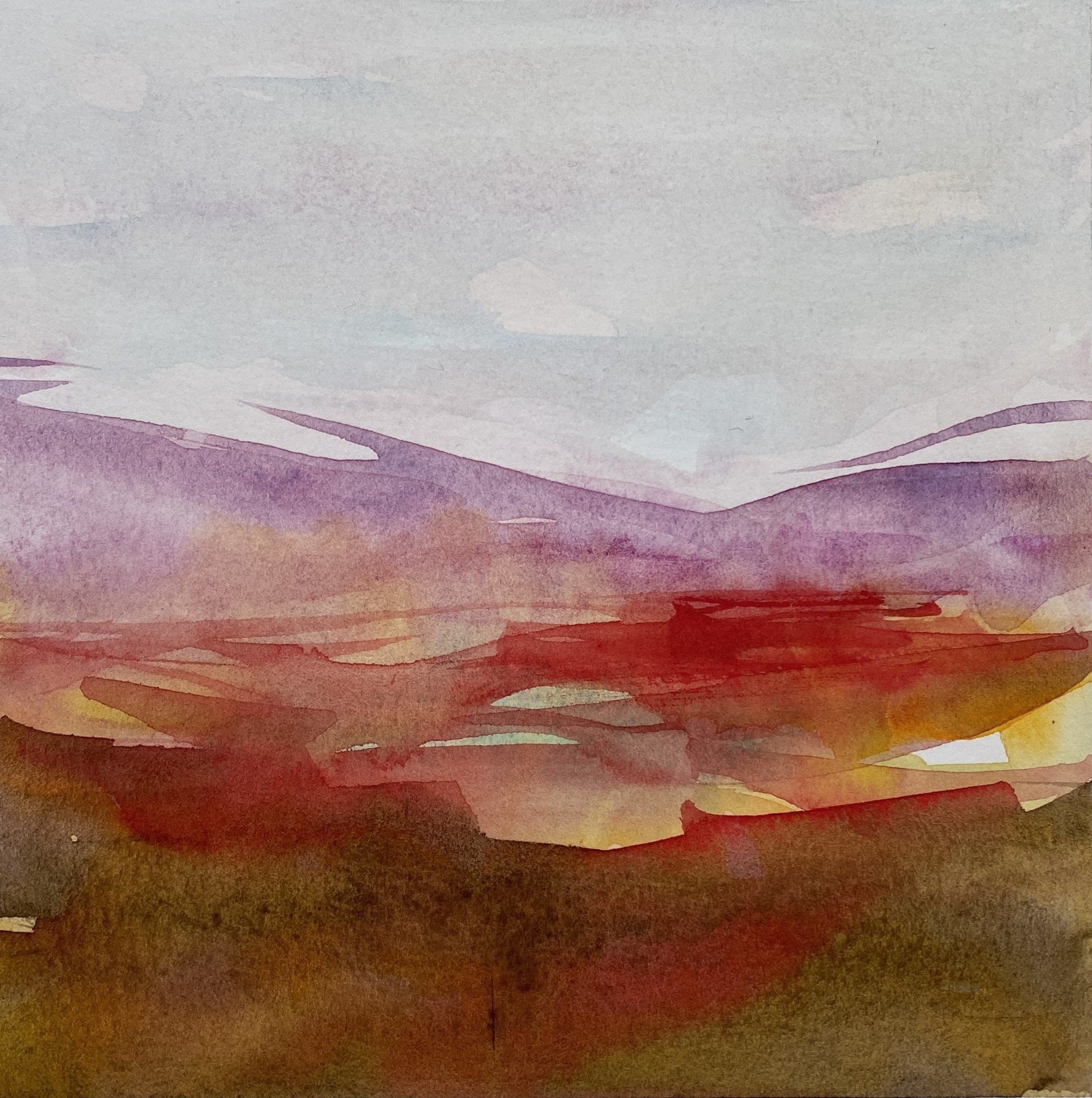 Kilauea, watercolor, 13.5" x 13.15", 2024
