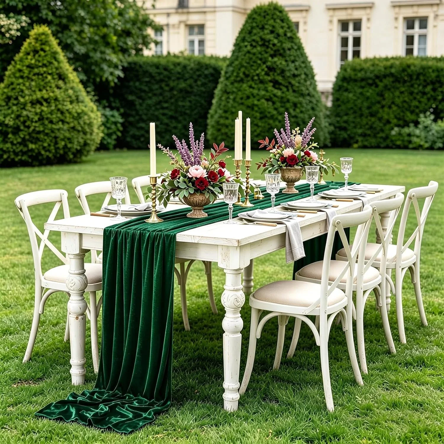 Emerald Green Velvet Runner