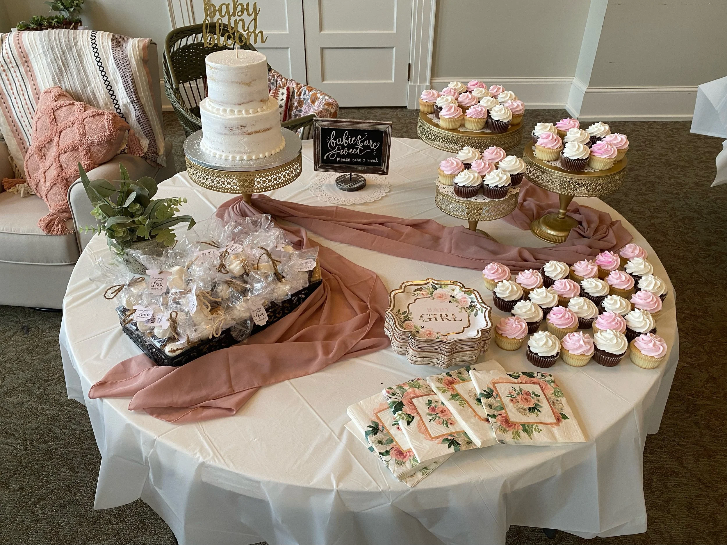 Blush Chiffon Table Runner