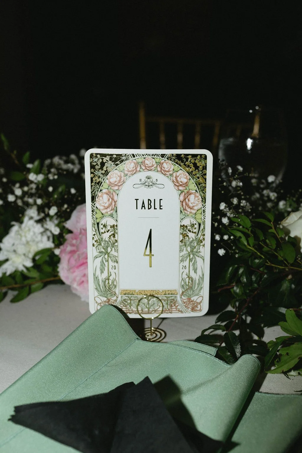 Gold Table Signage Holder