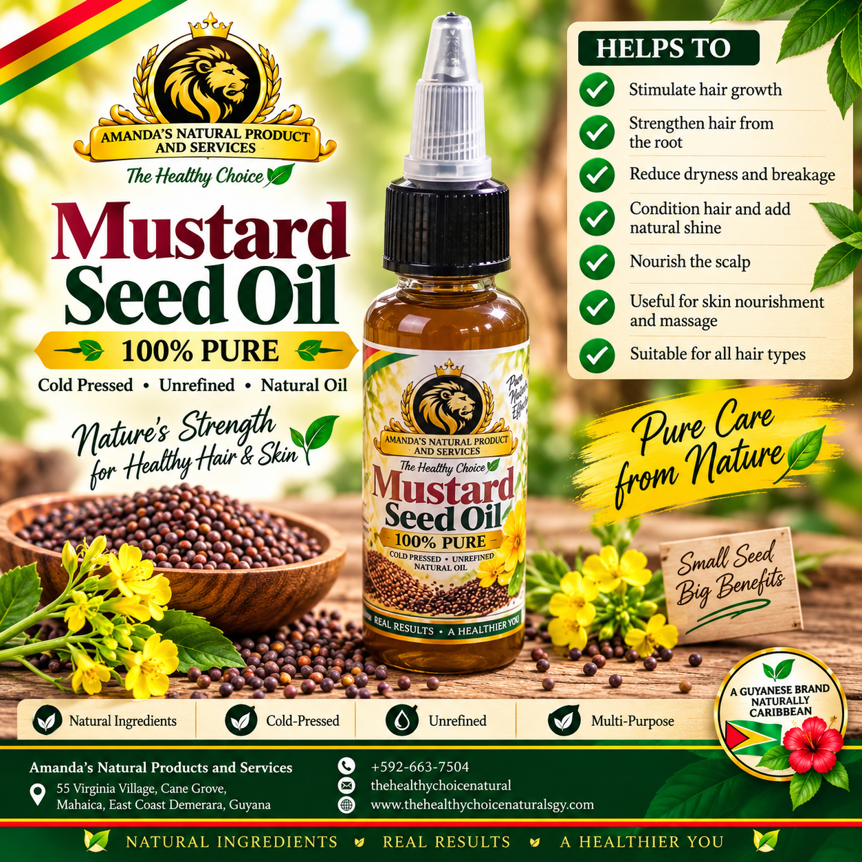 100% Pure Cold-Pressed Mustard Seed Oil  Pure, Unrefined & Naturally Powerful