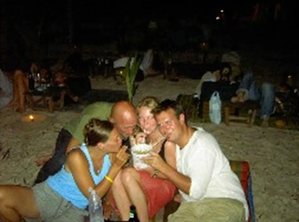 Lyndi, Galen and I enjoying bucket night