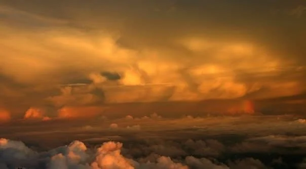 Storms rolling in at sunset